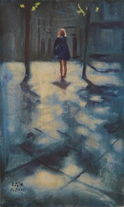 girl between two trees